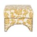 Safavieh Declan Linen and Cotton Ottoman in Maize and Beige