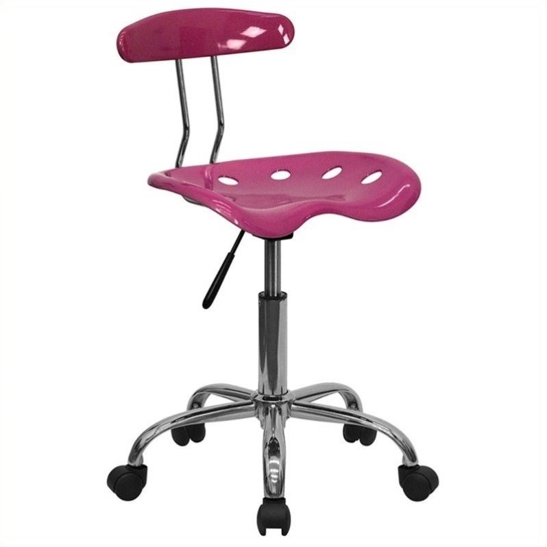 Flash Furniture Vibrant Office Chair in Pink and Chrome