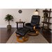 Flash Furniture Recliner and Ottoman in Black with Swiveling Base