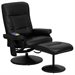 Flash Furniture Massaging Recliner and Ottoman in Black with Base