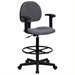 Flash Furniture Patterned Ergonomic Drafting Chair in Gray with Arms