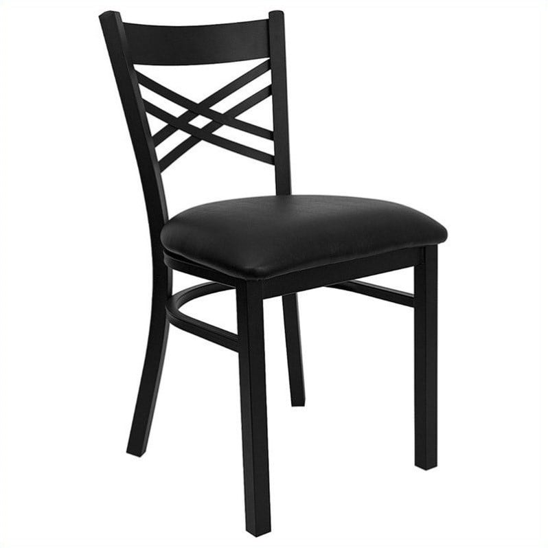 Flash Furniture Hercules Series Back Metal Dining Chair in Black