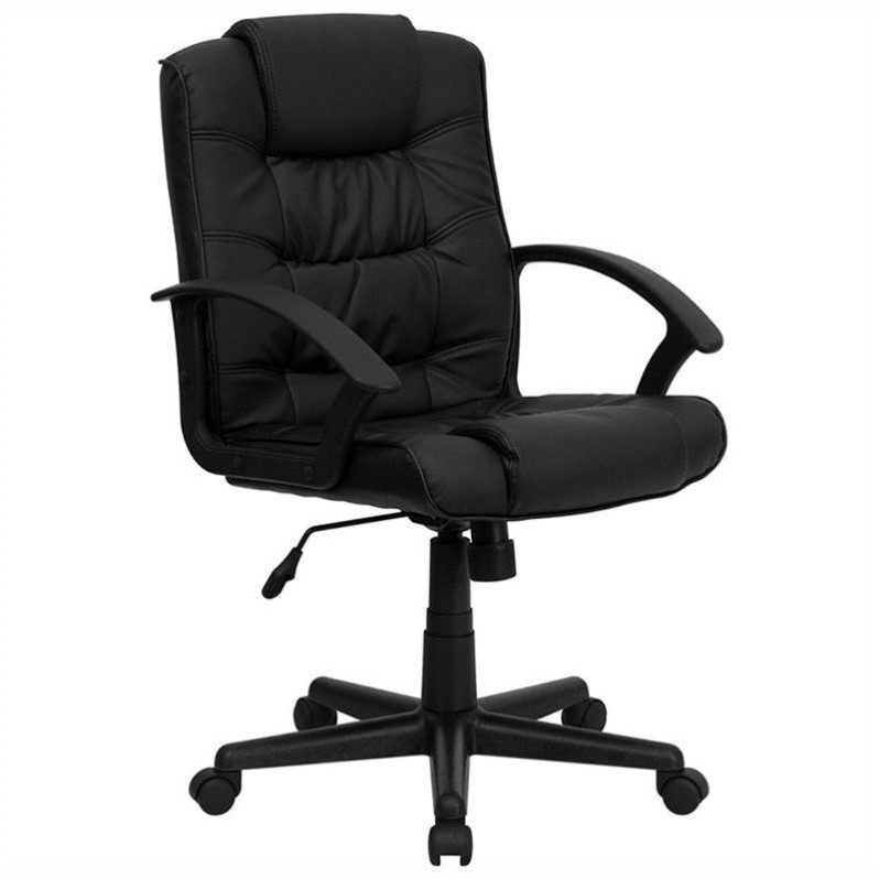 Flash Furniture Mid Back Black Leather Office Chair