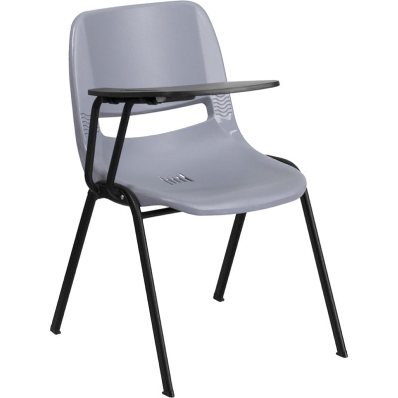 Flash Furniture Ergonomic Shell Guest Chair in Gray