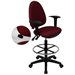 Flash Furniture Mid-Back Drafting Chair with Arms in Burgundy