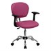 Flash Furniture Mid-Back Mesh Task Office Chair with Arms in Pink