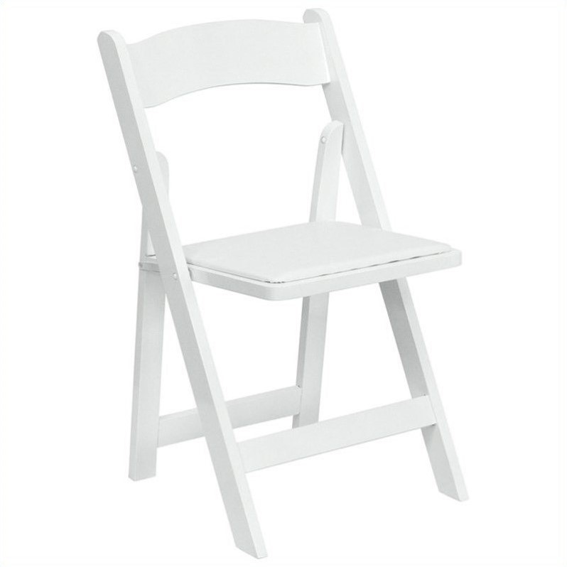 Flash Furniture Hercules Series Wood Folding Chair in White