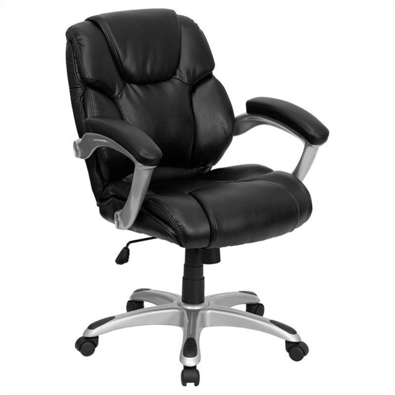Flash Furniture Mid Back Black Leather Office Task Office Chair