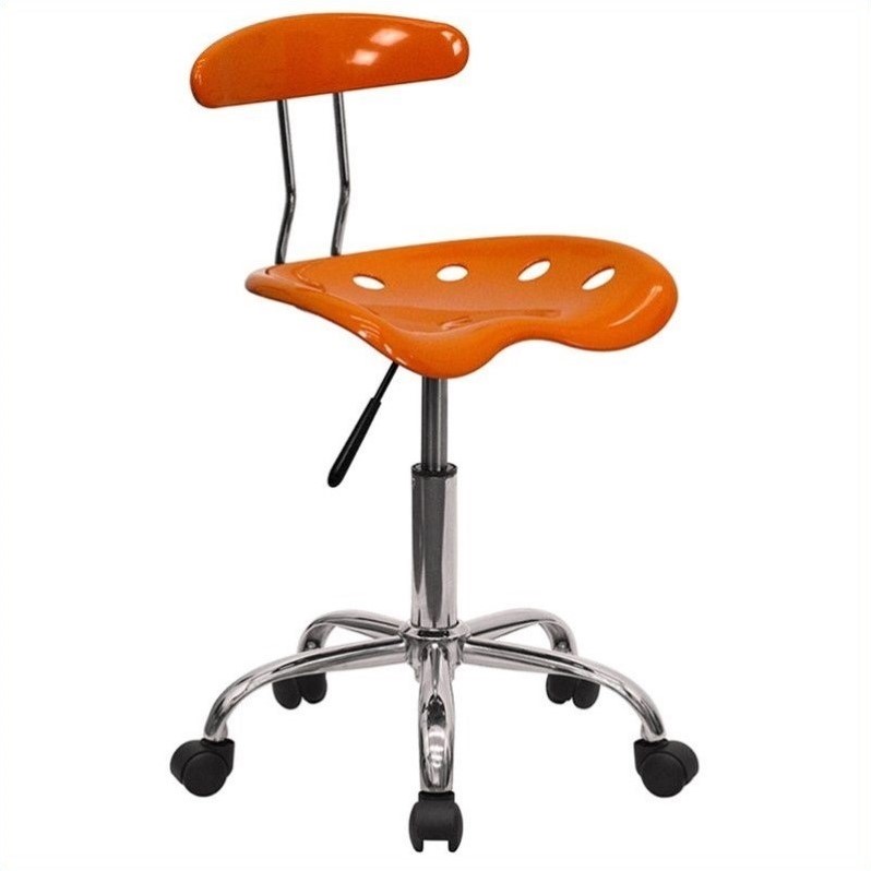 Flash Furniture Vibrant Office Chair in Orange and Chrome