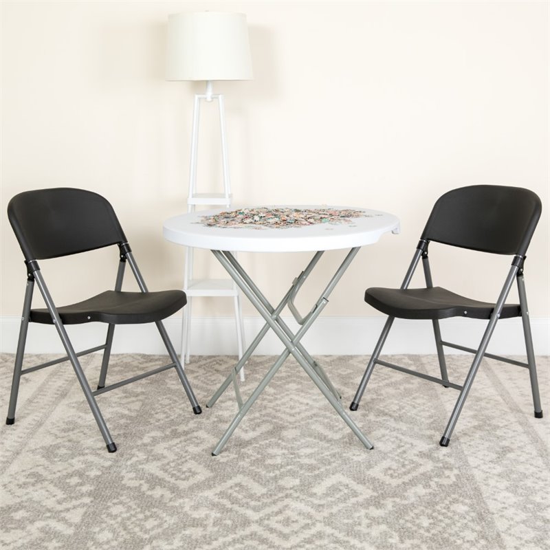 Flash Furniture Hercules Series Folding Chair in Black
