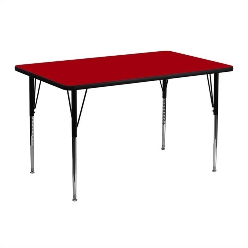 Flash Furniture Rectangular Activity Table In Red 3013hx72wx36d Flash Furniture Meeting Training Tables Xua3672recredtagg S Warp Resistant Thermal Fused Laminate Rectangular Activity Table Features