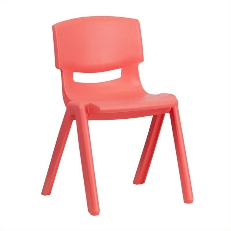 Flash Furniture Plastic Stackable School Chair in Red-27.5 Chair Height