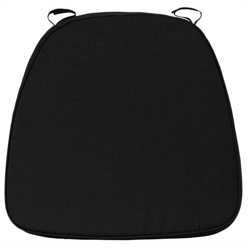 Flash Furniture Soft Black Fabric Chiavari Cushion for Wood Bar Stools