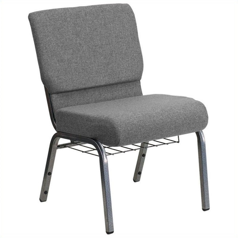 Flash Furniture Hercules Series Church Stacking Chair in in Gray