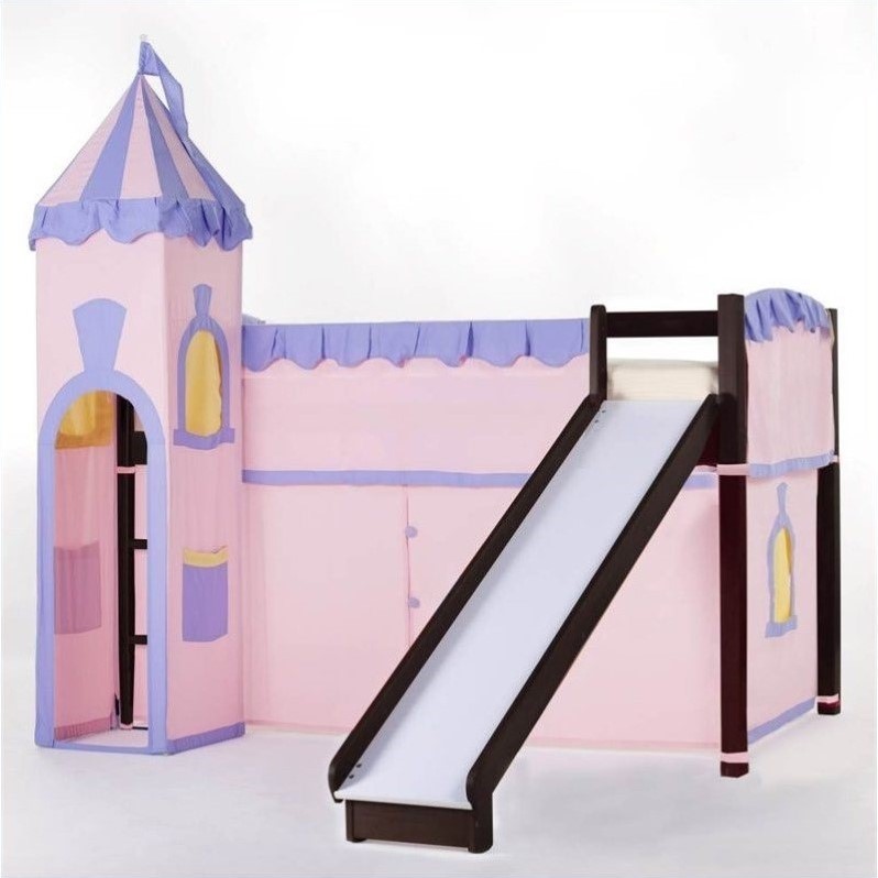 NE Kids School House Princess Loft Bed in Chocolate