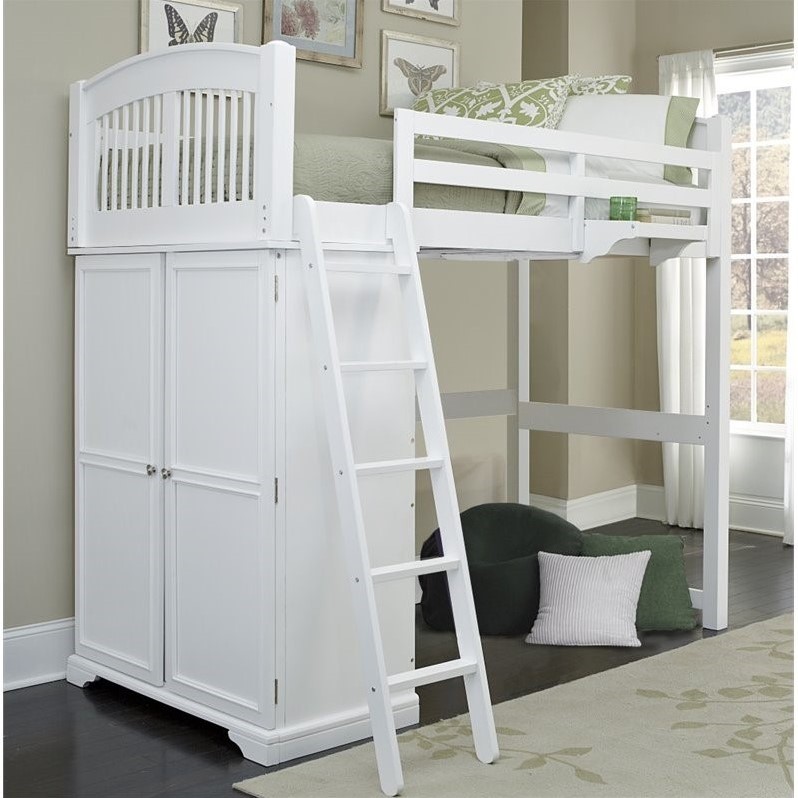 NE Kids Walnut Street Locker Loft Bed in White