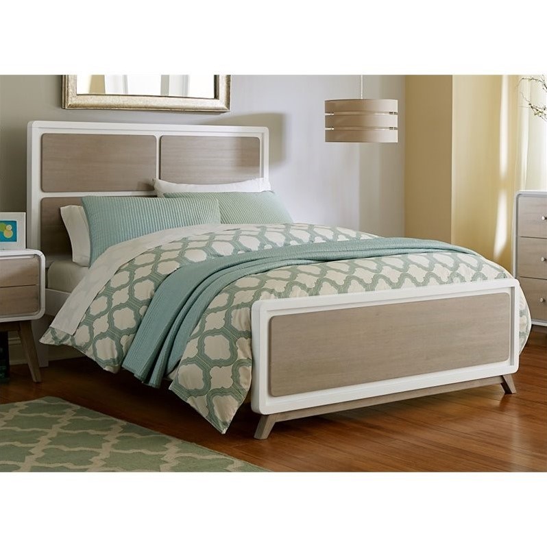 NE Kids East End Full Panel Bed in White and Taupe NE Kids East End Full Panel Bed in White and Taupe