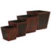Nearly Natural Bamboo Square Decorative Planters in Brown (Set of 4)