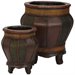 Nearly Natural Decorative Wood Panel Planters in Brown (Set of 2)