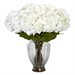 Nearly Natural Large Hydrangea withEuropean Vase Silk Flower Arrangement in White