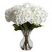 Nearly Natural Large Hydrangea with Vase Silk Flower Arrangement in White