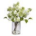 Nearly Natural Lilac Silk Flower Arrangement in White