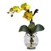 Nearly Natural Mini Phalaenopsis with Fluted Vase Silk Flower Arrangement in Yellow