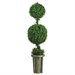 Nearly Natural 5' Double Ball Leucodendron Topiary with Decorative Vase in Green