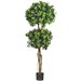 Nearly Natural 5.5' Eucalyptus Double Ball Topiary Silk Tree in Green