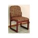 Dakota Wave Prairie Sled Base Armless Chair in Mahogany-Watercolor Rose Designer