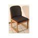 Dakota Wave Prairie Sled Base Armless Chair in Medium Oak-Cream Vinyl