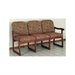 Dakota Wave Prairie Triple Sled Base Sofa in Mahogany-Arch Khaki Designer