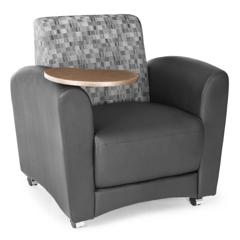 OFM Interplay Guest Chair with Single Tablet in Black and Bronze