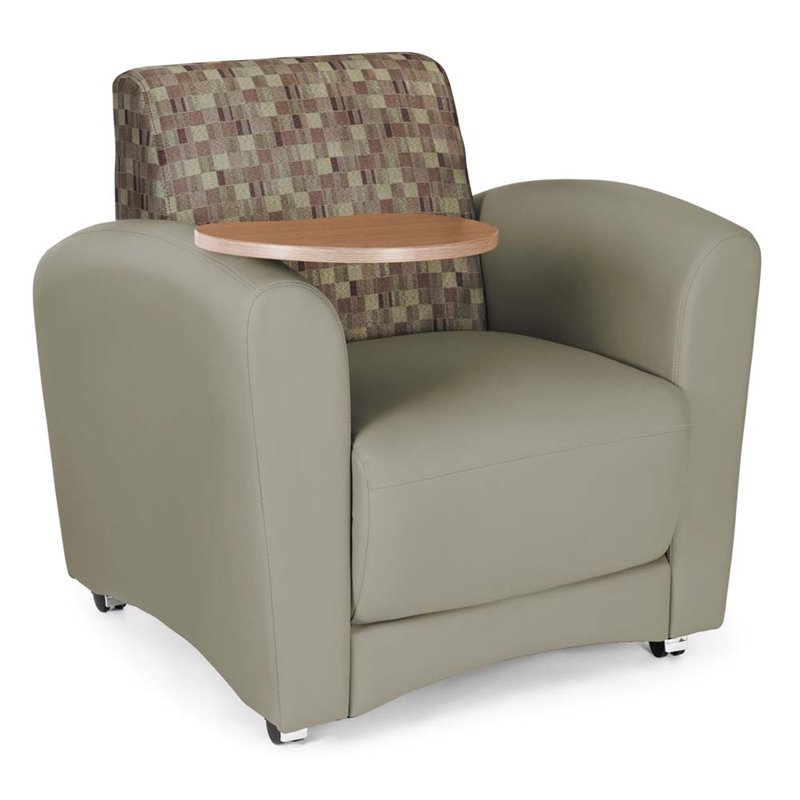 OFM Interplay Guest Chair with Single Tablet in Taupe and Bronze