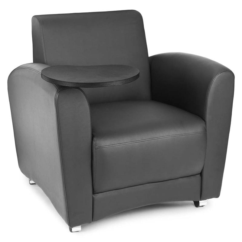 OFM Interplay Rolling Chair with Black Seat and Tablet in Tungsten
