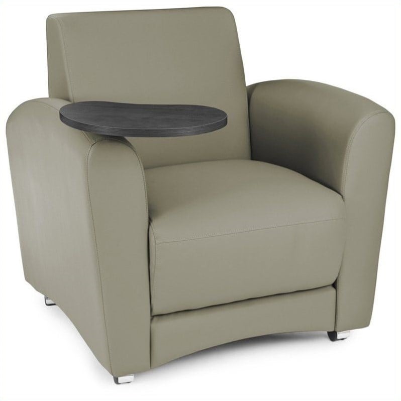 OFM Interplay Rolling Chair with Single Tablet in Taupe and Tungsten