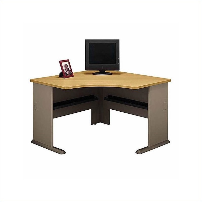Bush Business Series A 6Piece Wood Corner Desk in Light Oak BSA010643