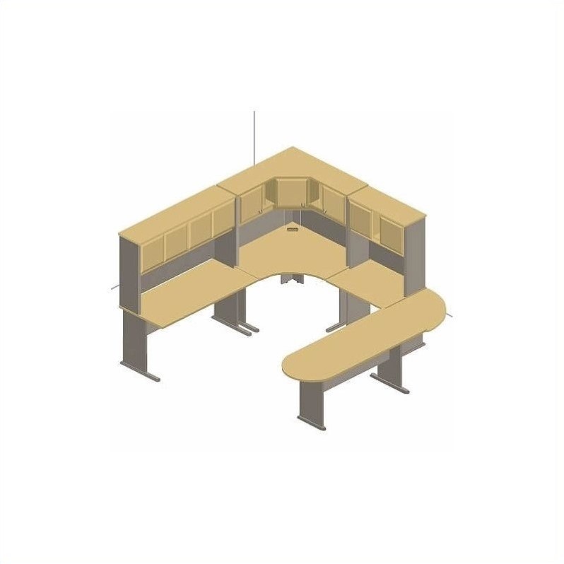 Bush Business Dark Cherry And Galaxy Series A U Shaped Corner Hutch Bush Business Dark Cherry And Galaxy Series A U Shaped Corner Hutch Desk