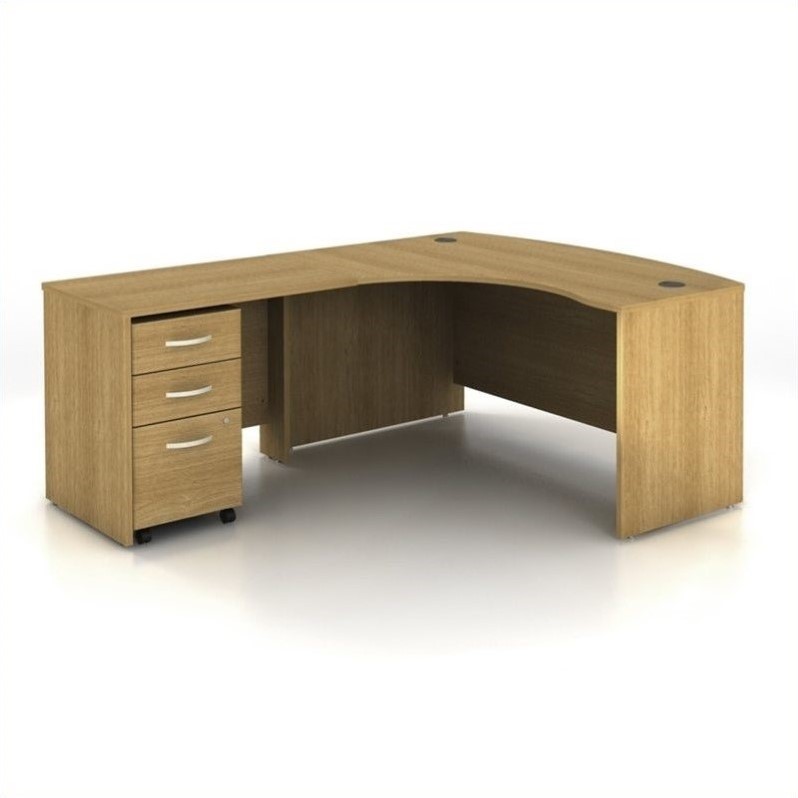 Bush Business Series C 3 Piece Left Hand Computer Bow Desk Wc60333 Bush Business Series C 3 Piece Left Hand Computer Bow Desk