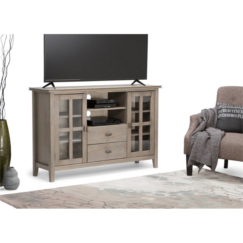 Simpli Home Artisan 53" Tall TV Stand in Distressed Gray ...