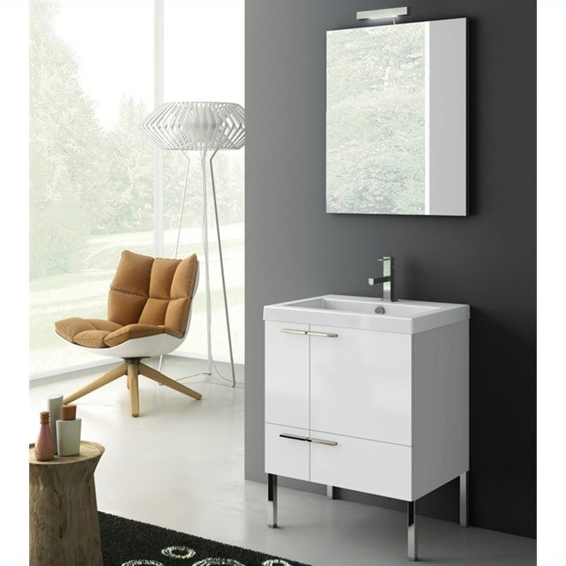 Nameek's ACF 24 New Space Standing Bathroom Vanity Set in Glossy White