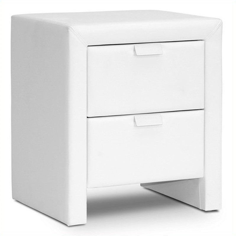 Baxton Studio Frey Nightstand in White 2 Drawer Contemporary eBay