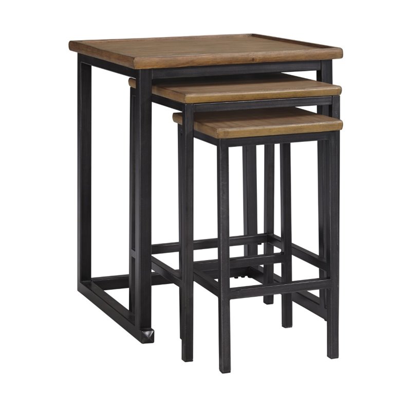 UPC 024052340389 product image for Ashley Traxmore Nesting End Table in Warm Brown (Set of 3) | upcitemdb.com