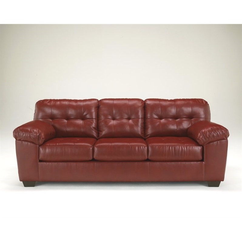 Ashley Furniture Alliston Durablend Leather Sofa in Salsa 