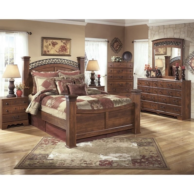 UPC 688168835681 product image for Ashley Timberline 6 Piece Wood King Poster Panel Bedroom Set | upcitemdb.com