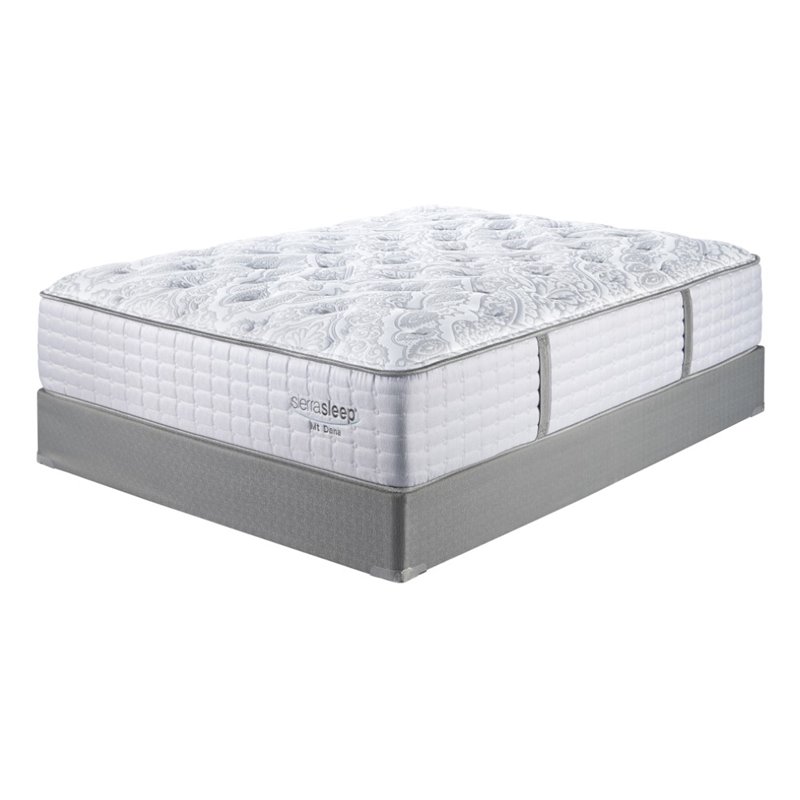 Sierrasleep Mt Dana Plush Queen Mattress in Blue and White