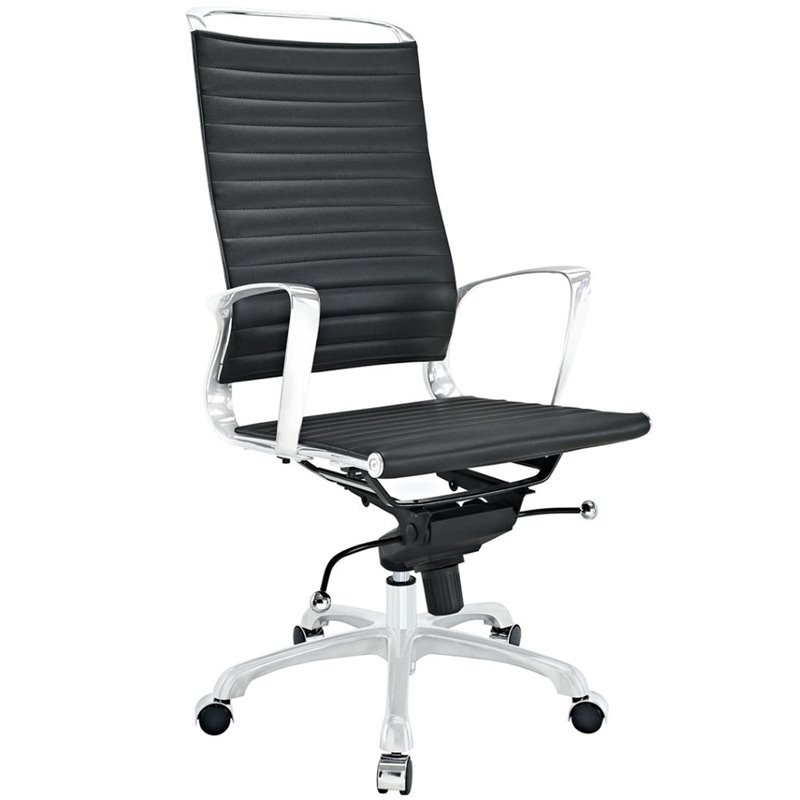 Modway Tempo High Back Swivel Office Chair in Black