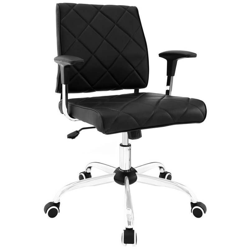 Modway Lattice Vinyl Office Chair in Black Modway Lattice Vinyl Office Chair in Black