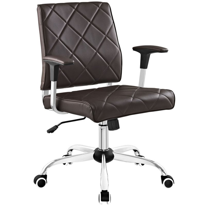 Modway Lattice Vinyl Office Chair in Brown