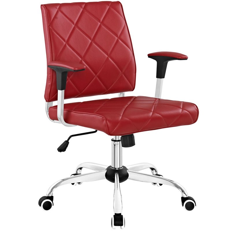 Modway Lattice Vinyl Office Chair in Red Modway Lattice Vinyl Office Chair in Red